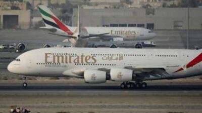 Emirates airline takes delivery of its fourth superjumbo on Dec 30 2008.
