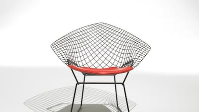 The modernist Diamond Chair, designed by Harry Bertoia in 1952. Joshua McHugh / Knoll Studio.