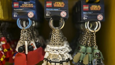 Star Wars Lego toys at the Lego store at Yas Mall. Mona Al Marzooqi / The National