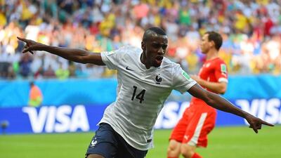 Blaise Matuidi celebrates scoring against Switzerland in France's 5-2 victory on Friday in Salvador, Brazil during the 2014 World Cup. Anne-Christine Poujoulat / AFP