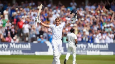 Joe Root of England finished England's first innings with an unbeaten 154 on Day 4 of the first Test against India on Saturday. Stu Forster / Getty Images / July 12, 2014