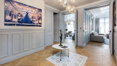 Architect Gérard Faivre has filled the apartment with curated paintings and sculptures, valued at almost Dh1 million