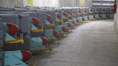 Missiles on display at a new Islamic Revolutionary Guard Corps' missile city, at an undisclosed location in Iran. EPA