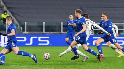 Alvaro Morata scores Juve's third. EPA