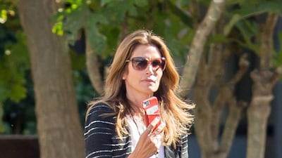 Cindy Crawford seen shopping in Malibu, California. Courtesy of Zadig & Voltaire