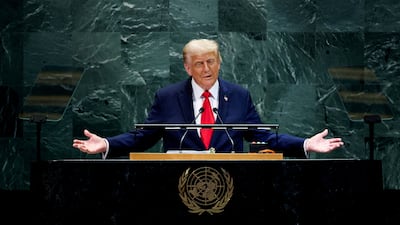 US President Donald Trump addresses the United Nations General Assembly at the UN headquarters in New York. Reuters