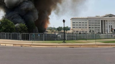 The fake AI-generated image of the explosion near the Pentagon. Photo: Twitter.