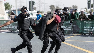 The Pakistan SWAT team rescue a dummy hostage. Antonie Robertson / The National