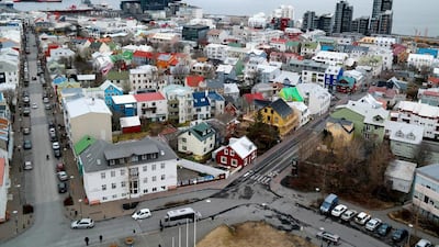 A view of Reykjavik from the top of the Hallgrimskirkja tower. Matt Cardy / Getty Images