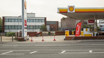 The UK is suffering supply chain problems with some empty shelves in supermarkets, exacerbated by a shortage of HGV drivers, sparking fears that a petrol shortage is around the corner. Rob Greig for The National