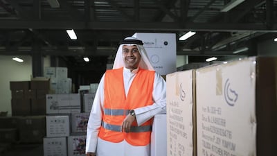 Hassan Al Sayegh, co-founder of Mena360 in his warehouse in Dubai Logistics City. Sarah Dea / The National