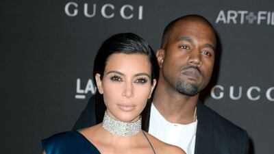 Kanye West and Kim Kardashian attend the Lacma Art + Film Gala at the Los Angeles County Museum of Art in Los Angeles, California, on November 1, 2014. EPA