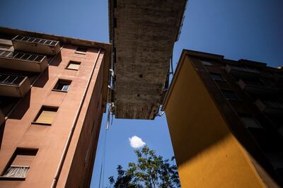 Homes under the Morandi bridge were evacuated on August 16, 2018 after one of its spans collapsed. AFP