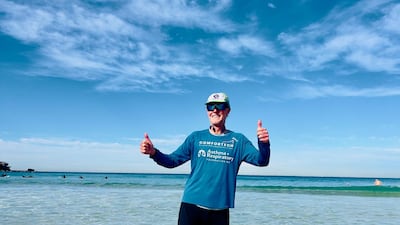 Nick Ashill, 59, ran from Cottesloe Beach in Perth to Sydney's Bondi Beach. Photo: Nick Ashill