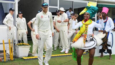 England captain Joe Root leads his team onto the field at the start of Day 4. Getty