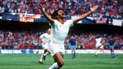 Gullit, above, and Van Basten each scored twice in the 1989 final