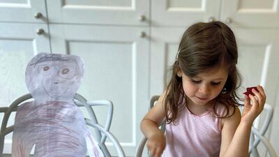 Millie made a cut out of her much loved grandma. Melanie Lowis/NPG