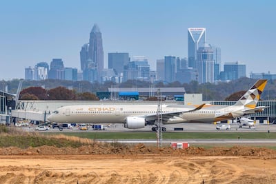 Etihad Airways' service between Abu Dhabi and Charlotte Douglas International Airport in the US takes around 15 hours. Getty Images