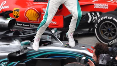 The victory was Lewis Hamilton's 10th of the season. AFP