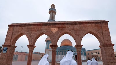 Worshipers heading for the Masjid Bani Hashim mosque. Victor Besa/The National