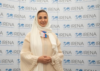 Nawal Al-Hosany, permanent representative of the UAE to the International Renewable Energy Agency at the 26th meeting of the Irena Council in Abu Dhabi. Leslie Pableo for The National