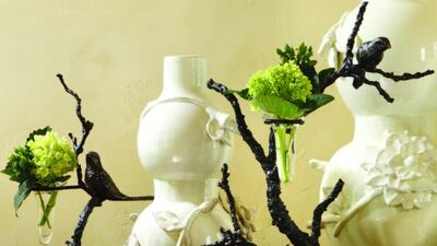 The Aviary Vial holder, which is one of the products available via the Nakkash Gallery’s new online gift service, with items costing as little as Dh87. Photos courtesy Nakkash Gallery