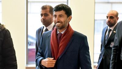 The UAE Minister of Energy Suhail Al Mazrouei arrives for the Opec meeting in Vienna on Wednesday. Akos Stiller / Bloomberg
