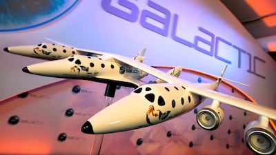 Mr Branson's Virgin Galactic (pictured) says it has sold about 650 tickets aboard its own planned space voyages but has not set out a date for flights to start. / AFP