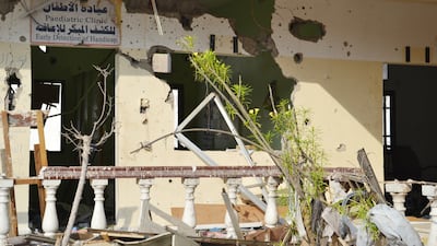 This Aden hospital was damaged in fighting in April. Mohammed Al Qalisi for The National
