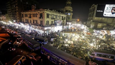 A general view shows the crowd and shops at Al Ataba, a popular market in central Cairo, Egypt. TPX