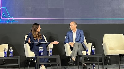 At the Leap technology conference in Riyadh, Coursera chief executive Jeff Maggioncalda reflected on how AI is being used by the learning platform to enhance its offerings. Photo: Cody Combs