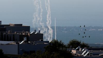 Israel's Iron Dome anti-missile system operates for interceptions as rockets are launched from Lebanon as seen from near Ein Ya'akov in northern Israel. Reuters