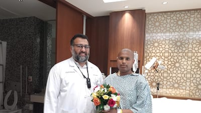 Rakshith Doreswamygowda and Dr Yasir Akmal at Cleveland Clinic Abu Dhabi.