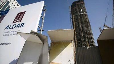 Aldar shares dropped 3.7 per cent yesterday. Matilde Gattoni / Bloomberg News