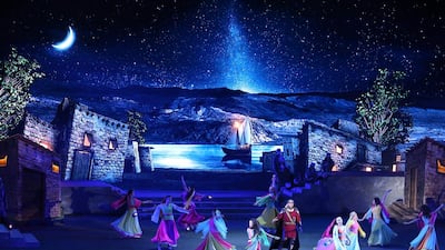 Composers Marwan, Ghady and Oussama Rahbani used oriental music and an orchestra to back the poems that were sung in the Emirati dialect and pre-recorded for the show. Pawan Singh / The National