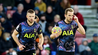 Tottenham Hotspur's Harry Kane celebrates scoring the first goal against Southampton at St Mary's Stadium on Tuesday, December 28, 2021. Reuters
