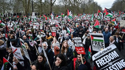 Local protests are planned this weekend with a national Pro-Palestinian march in central London on March 9. Photo: AFP