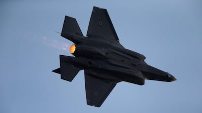 Israeli Air Force F-35 plane performs during a graduation ceremony for new pilots in the Hatzerim Air Force Base in December. AP