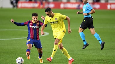 Philippe Coutinho – 7, The Brazilian forward constantly switched from left to right and linked well with Messi and Fati, breaking at speed and showing plenty of neat tricks. Looked closer to his menacing best. Getty