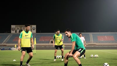 Australia players take part in training in Dubai ahead of their international friendly against Kuwait on Monday, October 15. Courtesy Football Federation Australia