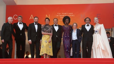 Jury members Robin Campillo, Pawel Pawlikowski, Yorgos Lanthimos, Alice Rohrwacher, Enki Bilal, Maimouna N'Diaye, Kelly Reichardt, President of the Jury, Mexican director Alejandro Gonzalez Inarritu and Elle Fanning attend the opening ceremony and screening of 'The Dead Don't Die' at the Cannes Film Festival on May 14, 2019. EPA