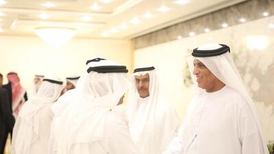 Sheikh Saud bin Saqr Al Qasimi, Ruler of Ras al-Khaimah, receives Ramadan well-wishers at the hospitality majlis in Khuzam.