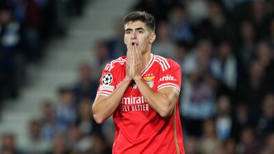 Benfica's Antonio Silva during the Portuguese club's 3-1 Champions League defeat at Real Sociedad on November 8, 2023. Getty Images