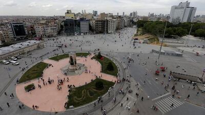 Taksim Square in Istanbul was at the centre of nationwide protests that began on May 31, 2013. Sedat Suna / EPA / May 30, 2014