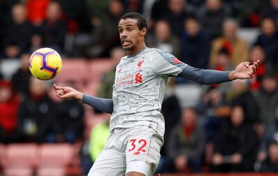 Soccer Football - Premier League - AFC Bournemouth v Liverpool - Vitality Stadium, Bournemouth, Britain - December 8, 2018 Liverpool's Joel Matip in action REUTERS/Peter Nicholls EDITORIAL USE ONLY. No use with unauthorized audio, video, data, fixture lists, club/league logos or "live" services. Online in-match use limited to 75 images, no video emulation. No use in betting, games or single club/league/player publications. Please contact your account representative for further details.