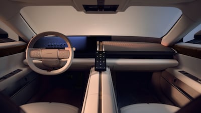 The Type 01's minimalist interior replaces traditional leather and wood with sculptural seats and innovative textile finishes. Photo: Jaguar Land Rover