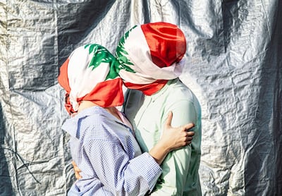 Omar Sfeir's iconic – if slightly mannered – 'The Lovers in Times of Revolution', taken on October 21, 2019. Courtesy of the artist