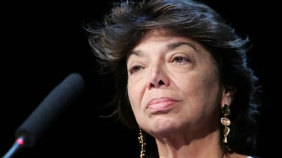 Then Palestinian delegate to France, Leila Shahid, in November 2006, at the Bibliotheque nationale de France in Paris. AFP