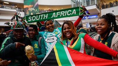 Supporters wait for the South African rugby team's arrival at O.R Tambo International Airport in Ekurhuleni. AFP