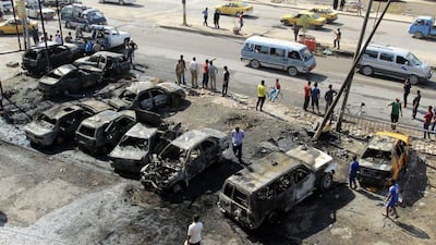 Ten car bombs exploded across Baghdad province early on Sunday, killing at least 37 people, police and medics said. Reuters/Thaier Al Sudani